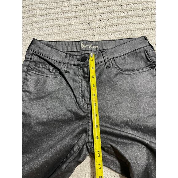 Boden Skinny Jeans Coated Metallic Sparkle Mid-Rise Womens Size 4 B Gray Stretch - Picture 3 of 11